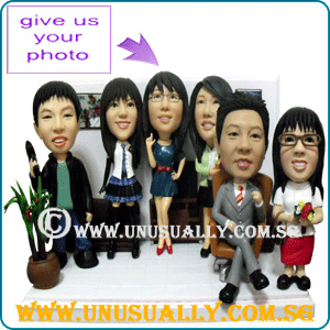 Fully Customized 3D Family Of Six At Their Living Room Figurines